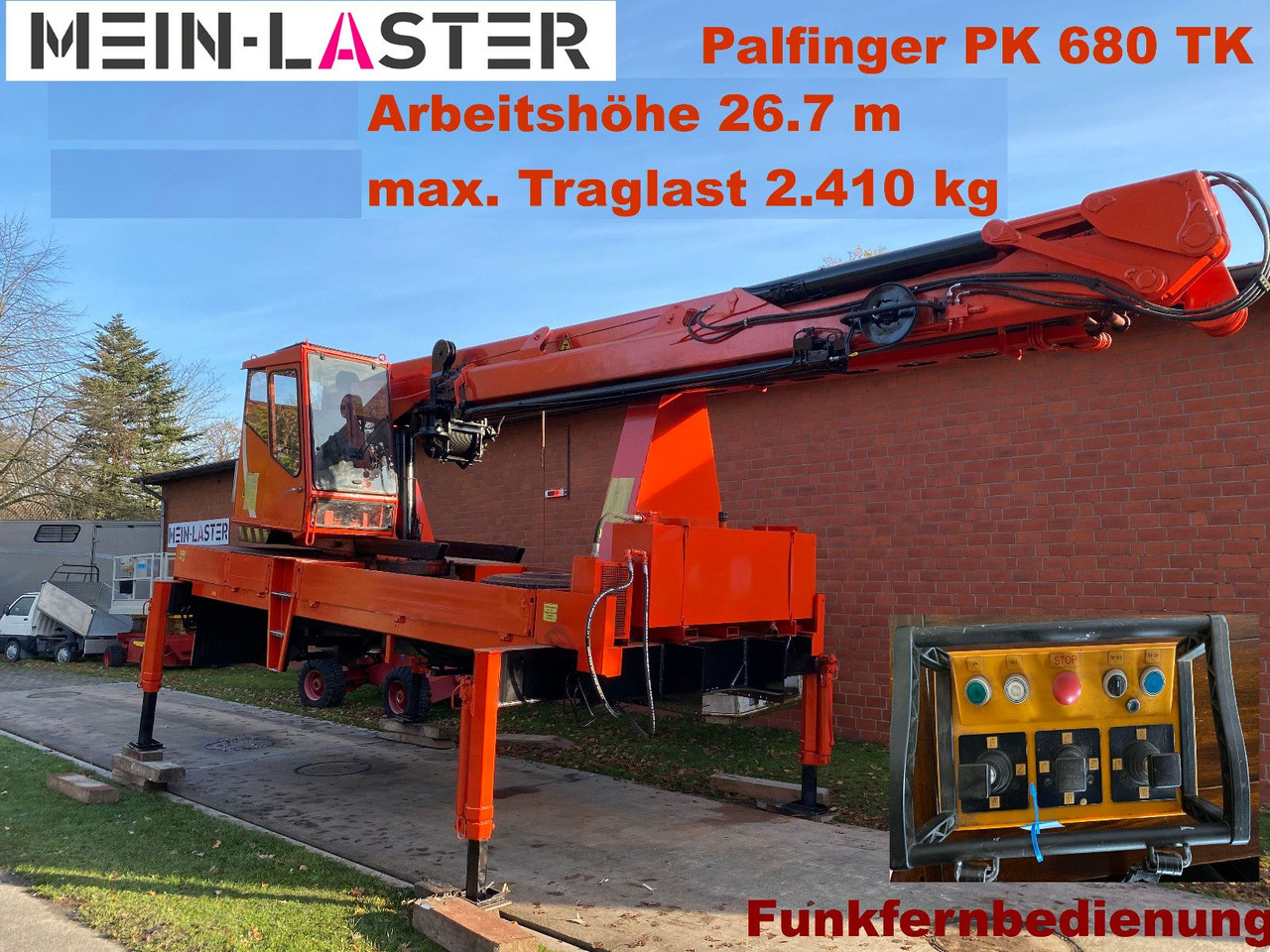 Mercedes-Benz Palfinger PK 680 TK 26,7 m-max.2.410 kg -Funk FB - Crane truck: picture 1 Mercedes-Benz Palfinger PK 680 TK 26,7 m-max.2.410 kg -Funk FB - Crane truck: picture 1