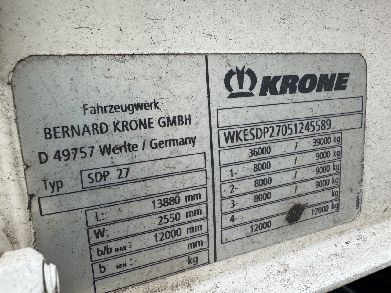 Krone SDP 27 SDP 27 , Edscha-Verdeck, Ex-Fahrschule - Dropside/ Flatbed semi-trailer: picture 5 Krone SDP 27 SDP 27 , Edscha-Verdeck, Ex-Fahrschule - Dropside/ Flatbed semi-trailer: picture 5