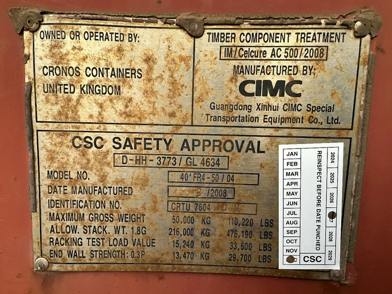 Leasing of CIMC 40FT FLATRACK FLUSH FOLDING / CSC: 10/2027 / 10x available CIMC 40FT FLATRACK FLUSH FOLDING / CSC: 10/2027 / 10x available: picture 12 Leasing of CIMC 40FT FLATRACK FLUSH FOLDING / CSC: 10/2027 / 10x available CIMC 40FT FLATRACK FLUSH FOLDING / CSC: 10/2027 / 10x available: picture 12