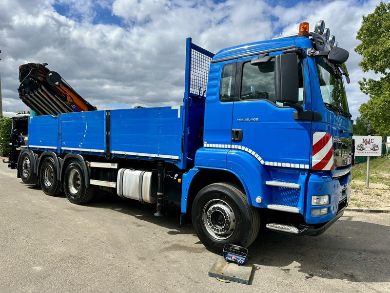 MAN TGS 35.400 8x4 TRIDEM + (32.5m) KRAN HMF 4720 K6 + JIB FJ1000 K4 - PRITSCHE 6m - LIFT/LENK ACHSE - RADIO - 5E F - BELGISCHE LKW - Dropside/ Flatbed truck, Crane truck: picture 1 MAN TGS 35.400 8x4 TRIDEM + (32.5m) KRAN HMF 4720 K6 + JIB FJ1000 K4 - PRITSCHE 6m - LIFT/LENK ACHSE - RADIO - 5E F - BELGISCHE LKW - Dropside/ Flatbed truck, Crane truck: picture 1
