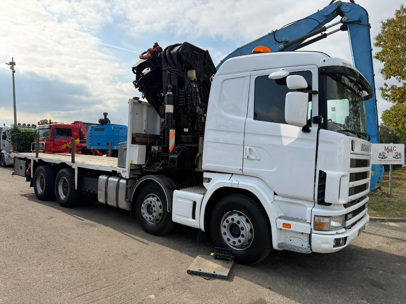 Scania 114C-380 8x4 PRITSCHE + KRAN HIAB 700 E-5 - PLATFORM 6m80 + TWISTLOCKS - MANUAL - RETARDER - STEEL SPRING / BIG AXLE HUB REDUCTION - AP ACHSEN - Dropside/ Flatbed truck, Crane truck: picture 2 Scania 114C-380 8x4 PRITSCHE + KRAN HIAB 700 E-5 - PLATFORM 6m80 + TWISTLOCKS - MANUAL - RETARDER - STEEL SPRING / BIG AXLE HUB REDUCTION - AP ACHSEN - Dropside/ Flatbed truck, Crane truck: picture 2