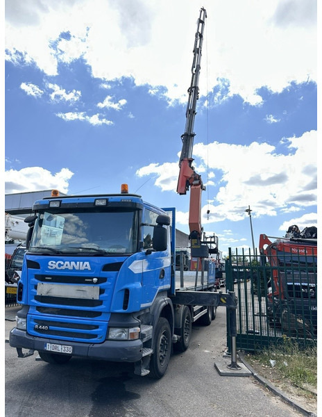 Dropside/ Flatbed truck, Crane truck Scania G440 8x4 PRITSCHE + (25m!) KRAN PALFINGER PK78002 SH G 8x + WINCH - PLATFORM 6m25 - SCHALT - AP ACHSEN - BLATT - EURO 5 - BELGISCHE: picture 16