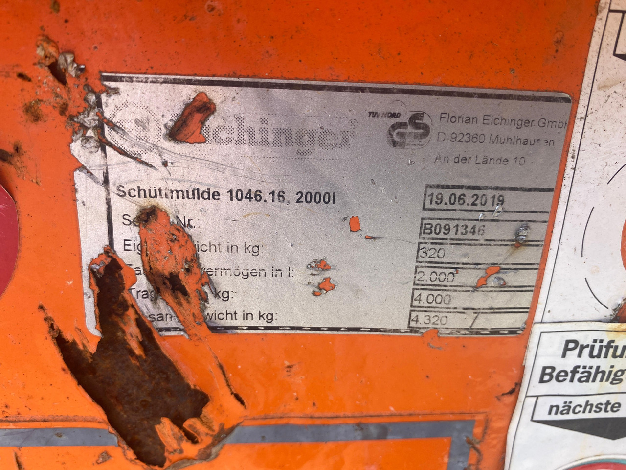 Eichinger Schuttmulde 1046.16, 2000l - Container handler: picture 3 Eichinger Schuttmulde 1046.16, 2000l - Container handler: picture 3