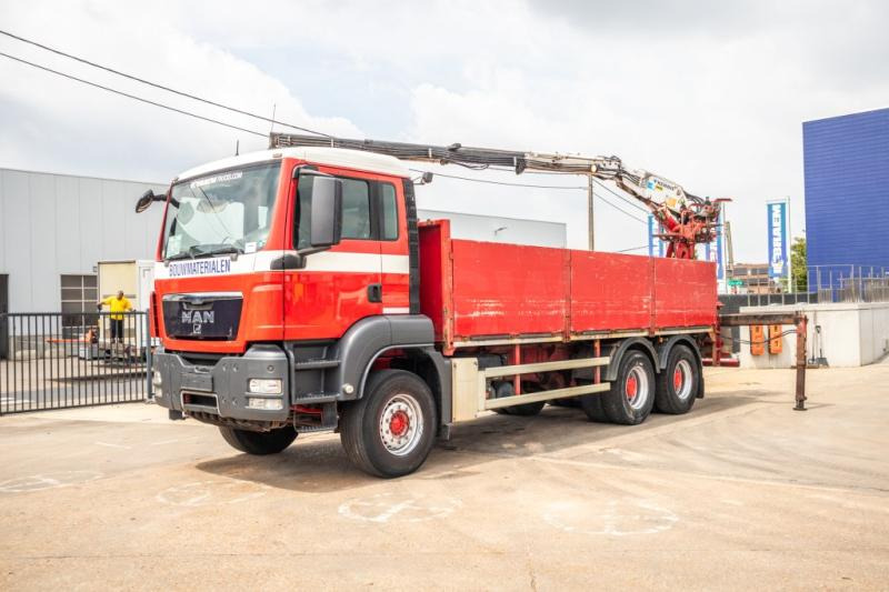 MAN TGS 33.360 BB + KENNIS 16 T/M -3XHYDR. - Dropside/ Flatbed truck, Crane truck: picture 1 MAN TGS 33.360 BB + KENNIS 16 T/M -3XHYDR. - Dropside/ Flatbed truck, Crane truck: picture 1