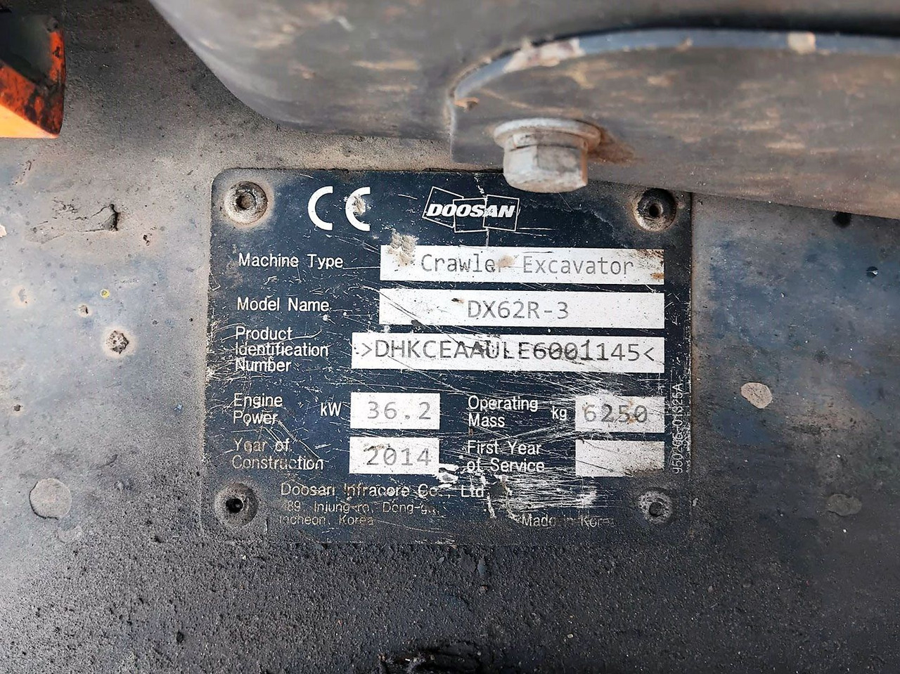 DOOSAN DX62R-3 - Mini excavator: picture 3 DOOSAN DX62R-3 - Mini excavator: picture 3