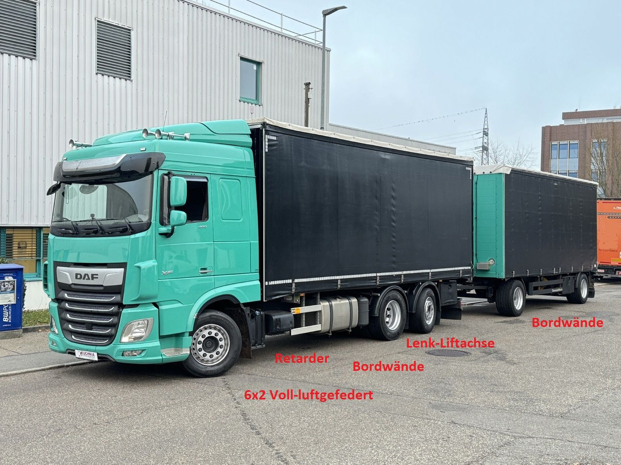 DAF XF480 6x2 Schiebeplane-Zug Bordwände Lenkachse - Curtainsider truck: picture 1 DAF XF480 6x2 Schiebeplane-Zug Bordwände Lenkachse - Curtainsider truck: picture 1