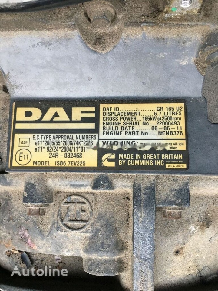 DAF GR165 U2 DAF Lf45 - Engine for Truck: picture 1 DAF GR165 U2 DAF Lf45 - Engine for Truck: picture 1