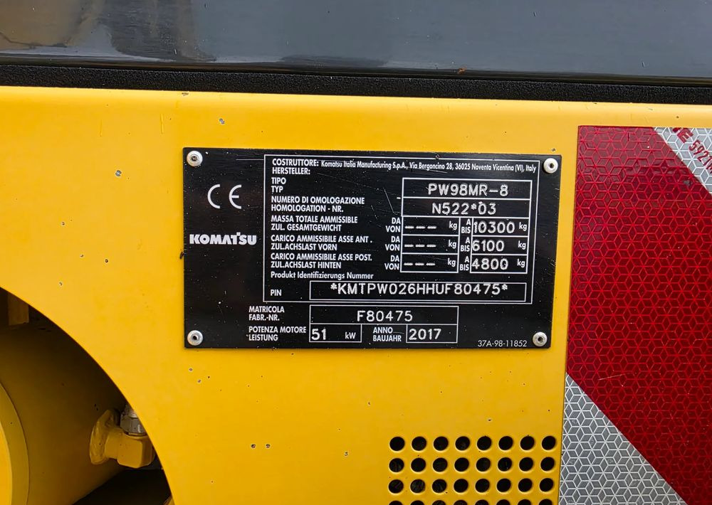 Leasing of  Komatsu PW 98MR-8, 2017 ROK, 5200 MTH, BEZ DPF i ADBLUE Komatsu PW 98MR-8, 2017 ROK, 5200 MTH, BEZ DPF i ADBLUE: picture 29