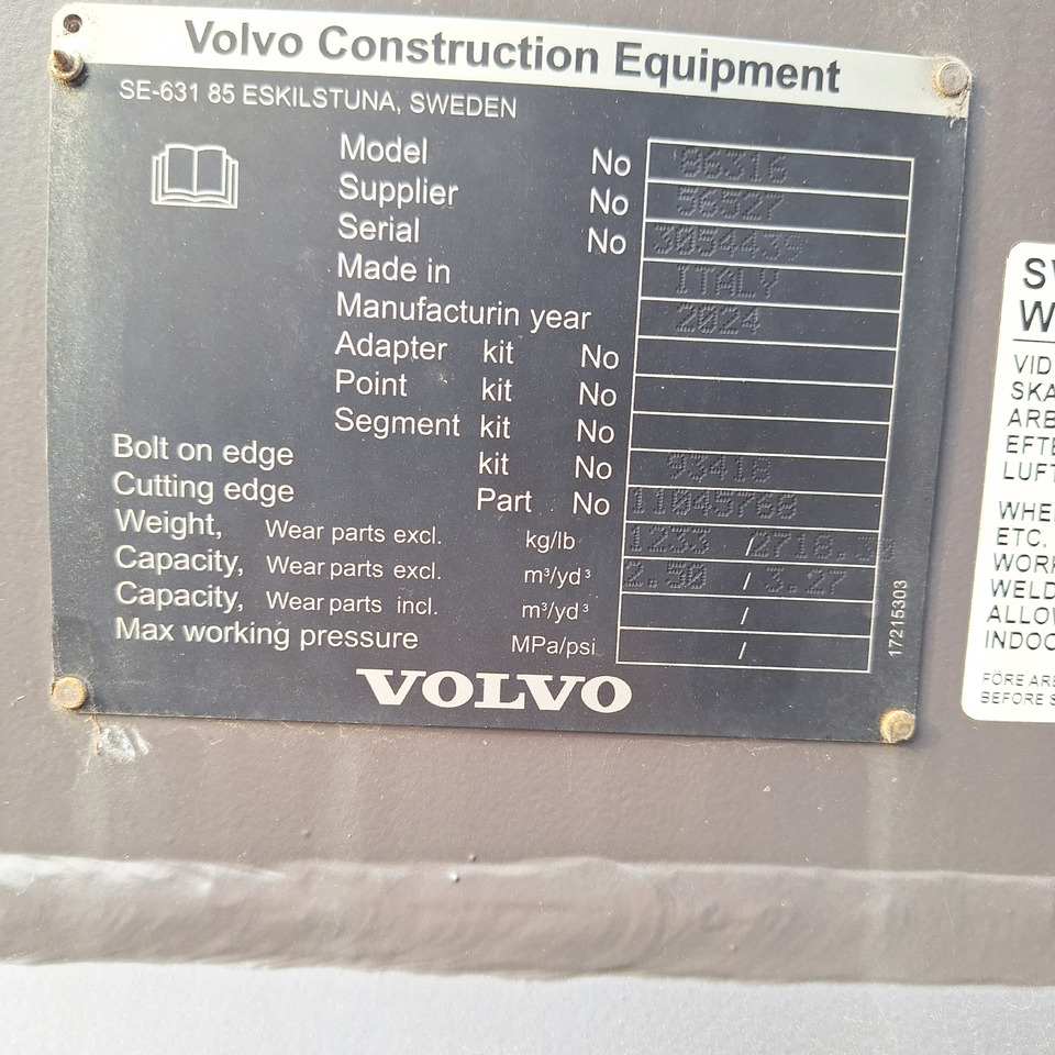 Leasing of VOLVO 2880 mm for 18-22 ton wheel loaders VOLVO 2880 mm for 18-22 ton wheel loaders: picture 6