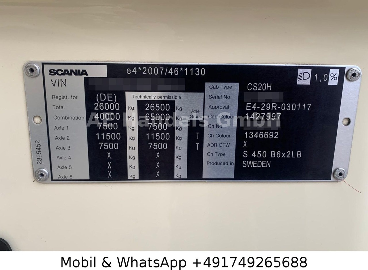 Container transporter/ Swap body truck Scania S450 HighLine LL 6x2 BDF*Retarder/AHK/2xTank/ACC: picture 14 Container transporter/ Swap body truck Scania S450 HighLine LL 6x2 BDF*Retarder/AHK/2xTank/ACC: picture 14