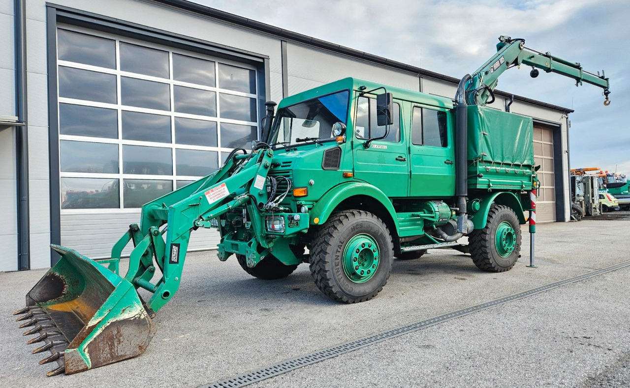 Unimog U2150 Doka HIAB 105 Kran Winde Frontlader - Truck, Crane truck: picture 1 Unimog U2150 Doka HIAB 105 Kran Winde Frontlader - Truck, Crane truck: picture 1