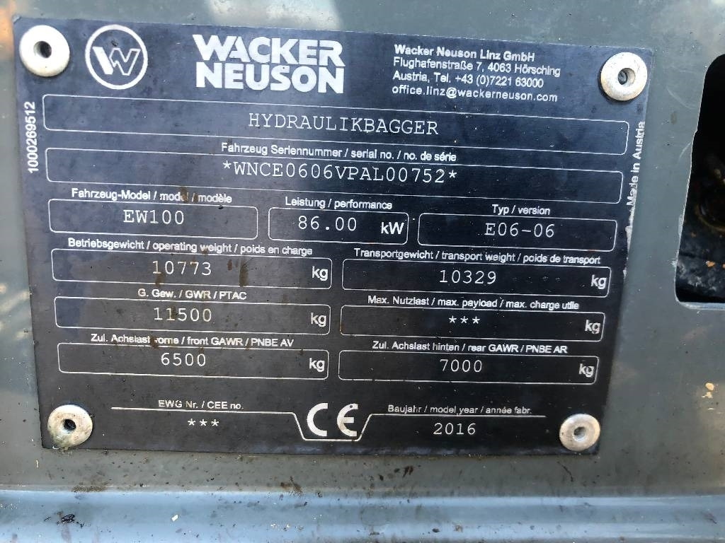 Wacker Neuson EW100 Dismantled: only spare parts - Wheel excavator: picture 5 Wacker Neuson EW100 Dismantled: only spare parts - Wheel excavator: picture 5