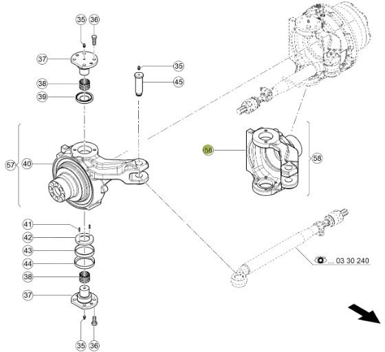 Claas Jaguar 970 - tylna oś napędowa - zwrotnica LEWA 0001319340 - Steering knuckle for Agricultural machinery: picture 1 Claas Jaguar 970 - tylna oś napędowa - zwrotnica LEWA 0001319340 - Steering knuckle for Agricultural machinery: picture 1