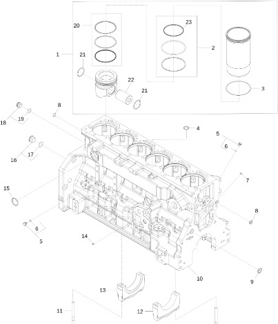 John Deere 9470RX - Zestaw tulei tłoka RE570135 (Silnik) - Piston/ Ring/ Bushing for Agricultural machinery: picture 1 John Deere 9470RX - Zestaw tulei tłoka RE570135 (Silnik) - Piston/ Ring/ Bushing for Agricultural machinery: picture 1