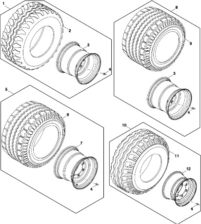John Deere 960 - Część środ. koła i felgi DC35504 (Rama, pokrywy, róźne) - Wheel and tire package for Agricultural machinery: picture 1 John Deere 960 - Część środ. koła i felgi DC35504 (Rama, pokrywy, róźne) - Wheel and tire package for Agricultural machinery: picture 1
