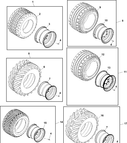 John Deere 960 - Zestaw koła i opony DC218375 (Rama, pokrywy, róźne) - Wheel and tire package for Agricultural machinery: picture 1 John Deere 960 - Zestaw koła i opony DC218375 (Rama, pokrywy, róźne) - Wheel and tire package for Agricultural machinery: picture 1