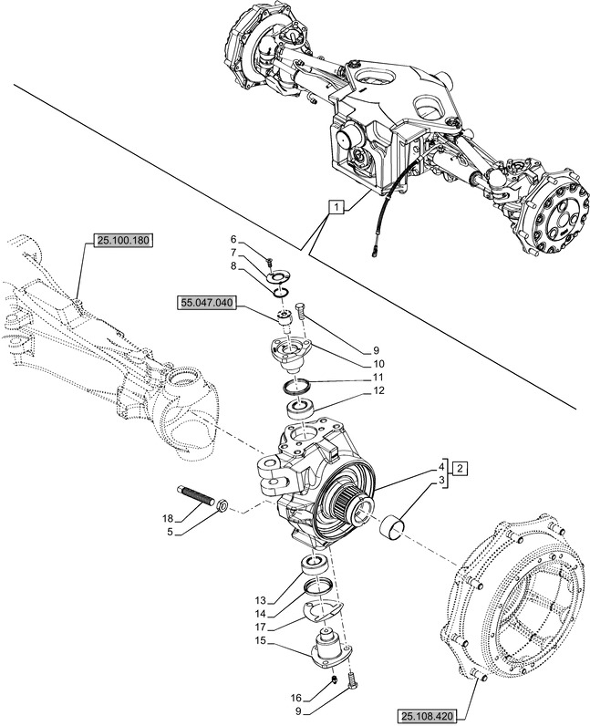 New Holland T6070 Zwrotnica 84188868 - Steering knuckle for Agricultural machinery: picture 1 New Holland T6070 Zwrotnica 84188868 - Steering knuckle for Agricultural machinery: picture 1