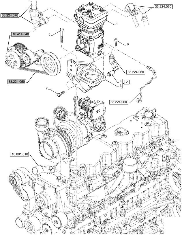New Holland T6090 T6070 Spręźarka powietrza 213cc 84394027 - Air brake compressor for Farm tractor: picture 1 New Holland T6090 T6070 Spręźarka powietrza 213cc 84394027 - Air brake compressor for Farm tractor: picture 1