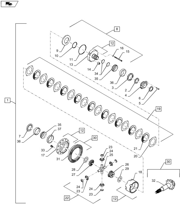 New Holland T6090 T6070 T7230 Elem ust uszczelki 87404997 - Differential gear for Farm tractor: picture 1 New Holland T6090 T6070 T7230 Elem ust uszczelki 87404997 - Differential gear for Farm tractor: picture 1