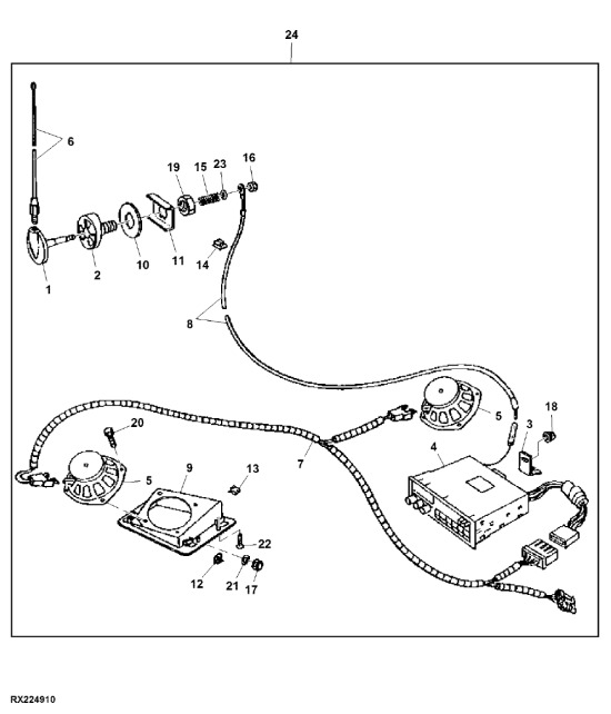 RE575068 John Deere 8345R - Radio - Dashboard for Farm tractor: picture 1 RE575068 John Deere 8345R - Radio - Dashboard for Farm tractor: picture 1