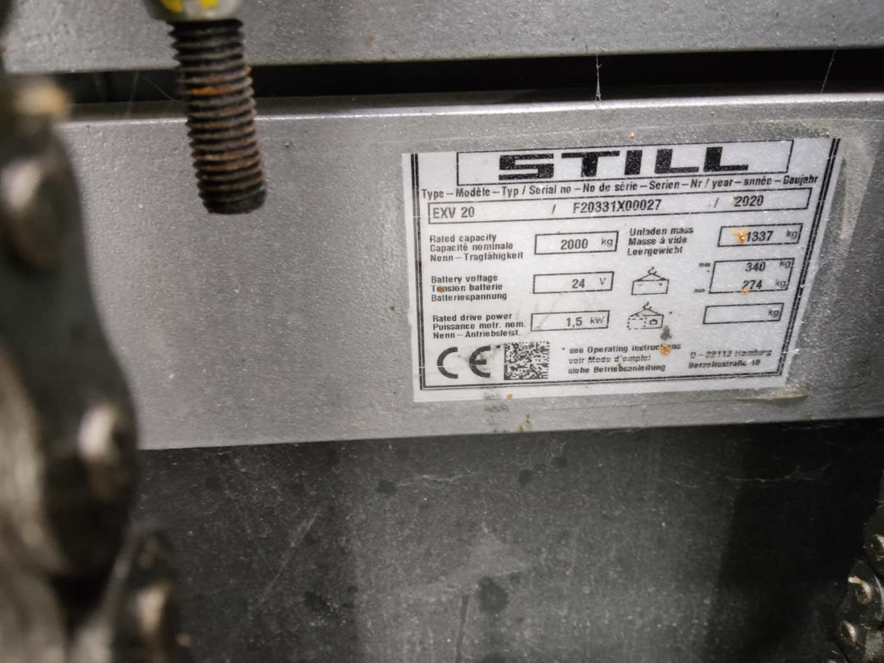 STILL EXV20 - Stacker: picture 5 STILL EXV20 - Stacker: picture 5