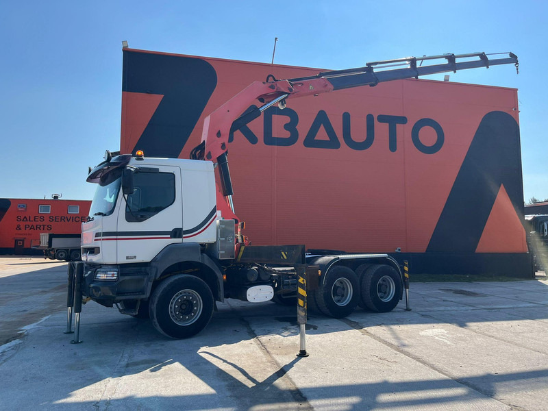 Dropside/ Flatbed truck, Crane truck Renault 420 DCI 6x4 FULL STEEL / PK32080: picture 11