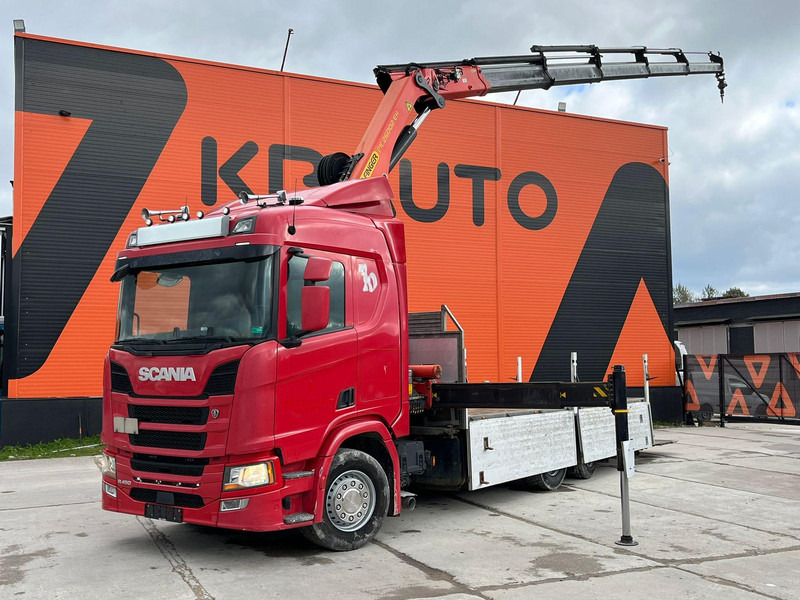 Scania R 450 6x2*4 PK 26002 / PLATFORM L=6482 mm - Dropside/ Flatbed truck, Crane truck: picture 1 Scania R 450 6x2*4 PK 26002 / PLATFORM L=6482 mm - Dropside/ Flatbed truck, Crane truck: picture 1