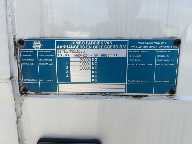 Closed box trailer Jumbo MV 200.5 / Box / BPW Drum / Schamelwagen - Molen aanhanger: picture 14