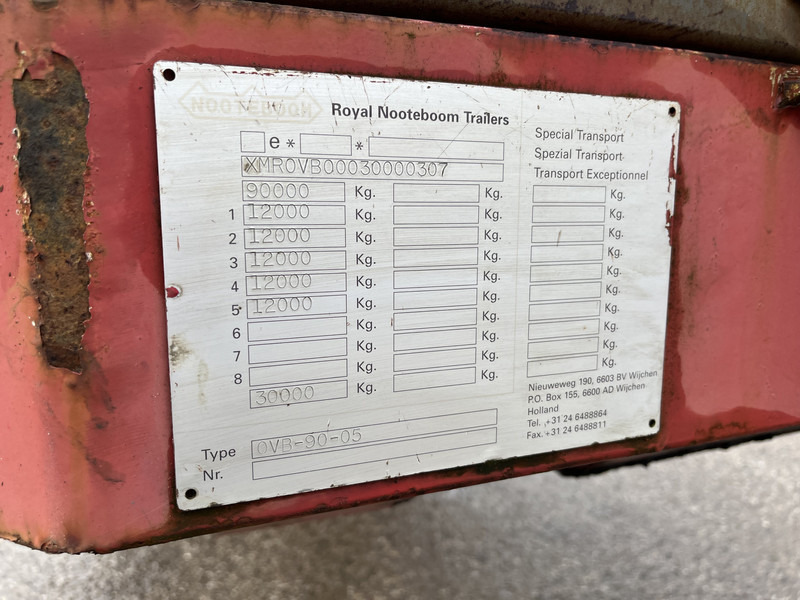 Nooteboom OVB-90-05 / 5 axle 12 Ton Hydraulic / BPW Drum / Ballast Trailer - Dropside/ Flatbed semi-trailer: picture 5 Nooteboom OVB-90-05 / 5 axle 12 Ton Hydraulic / BPW Drum / Ballast Trailer - Dropside/ Flatbed semi-trailer: picture 5