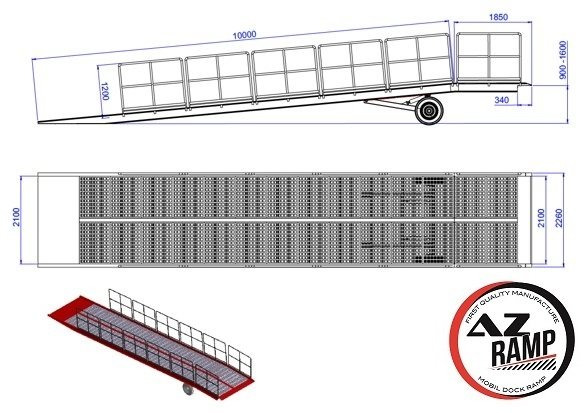 New Loading ramp AZ RAMP-EASY XL-20-RL . Mobil Loading Ramp  WIDE With Level Off, 20 t Capacity: picture 11