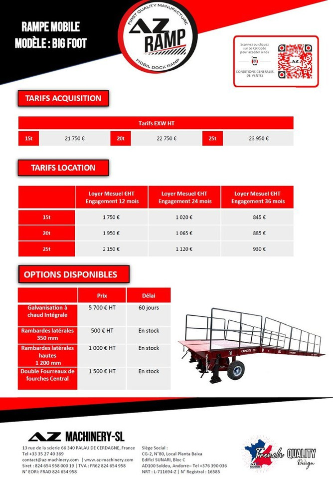 New Loading ramp Large Mobile dock ramp, uncouplable AZ RAMP - KING VERSION, BIG FOOT  L20 T-INOX: picture 6