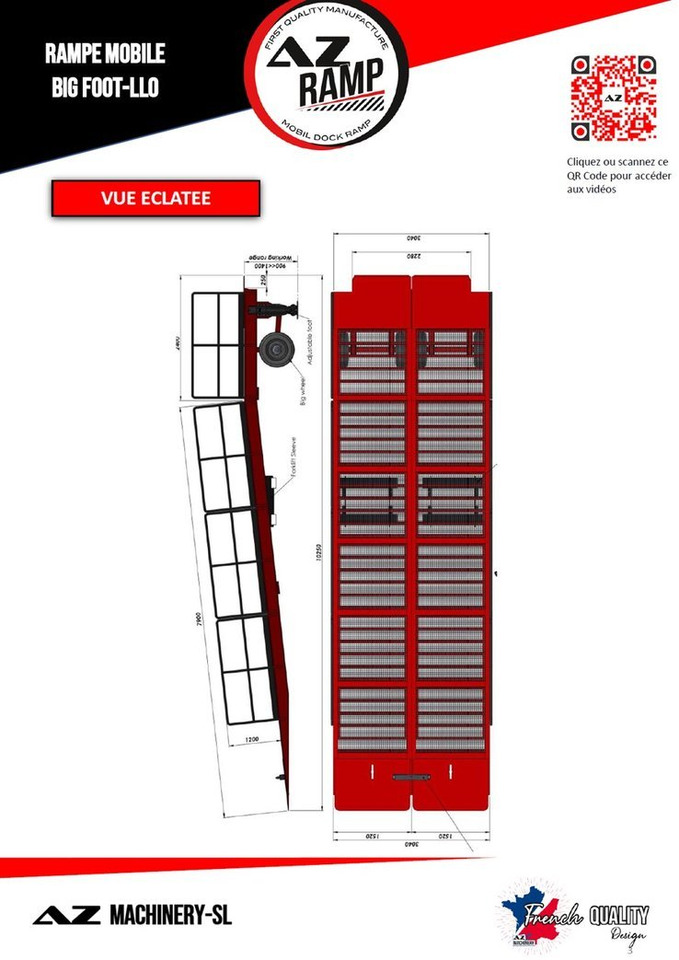 Large Mobile dock ramp, uncouplable AZ RAMP - KING VERSION, BIG FOOT L20 T-INOX - Loading ramp: picture 5 Large Mobile dock ramp, uncouplable AZ RAMP - KING VERSION, BIG FOOT L20 T-INOX - Loading ramp: picture 5