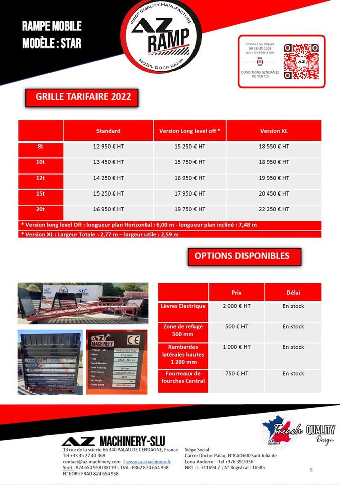 Loading Ramp with with hydraulic tilting bridge - AZ RAMP - STAR- 8T. 8 ton capacity - Loading ramp: picture 3 Loading Ramp with with hydraulic tilting bridge - AZ RAMP - STAR- 8T. 8 ton capacity - Loading ramp: picture 3