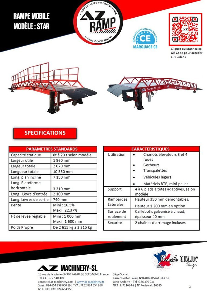 **RENTAL** Loading Ramp with with hydraulic tilting bridge - AZ RAMP - STAR- 8T. 8 ton capacity - Loading ramp: picture 4 **RENTAL** Loading Ramp with with hydraulic tilting bridge - AZ RAMP - STAR- 8T. 8 ton capacity - Loading ramp: picture 4