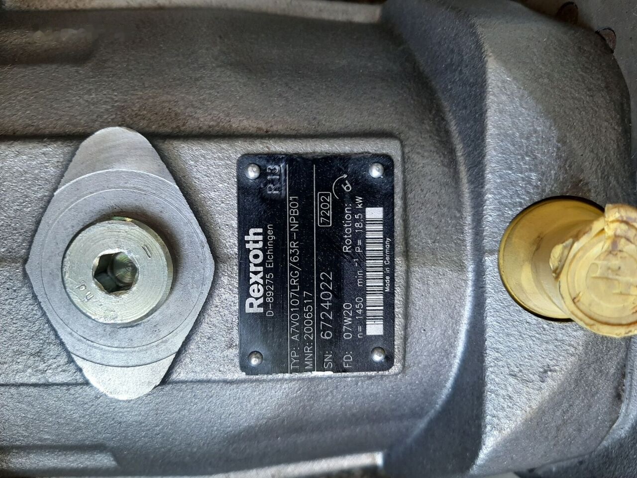 Rexroth A7VO107 LRG/63 R - Hydraulic motor for Backhoe loader: picture 1 Rexroth A7VO107 LRG/63 R - Hydraulic motor for Backhoe loader: picture 1