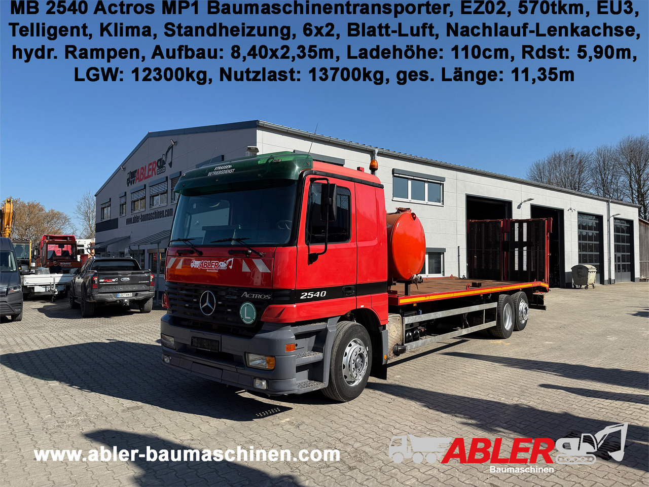 Mercedes-Benz 2540 Actros MP1 Baumaschinentrnasporter - Truck: picture 1 Mercedes-Benz 2540 Actros MP1 Baumaschinentrnasporter - Truck: picture 1