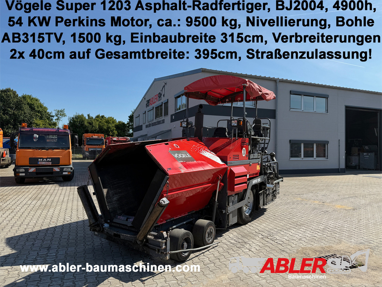 Vögele Super 1203 Asphalt-Radfertiger - Asphalt paver: picture 1 Vögele Super 1203 Asphalt-Radfertiger - Asphalt paver: picture 1