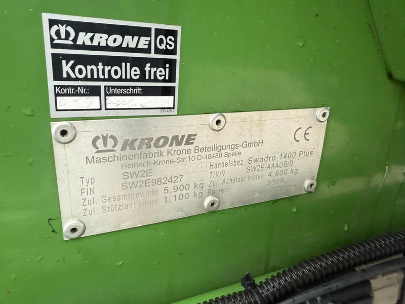 Krone Swadro 1400 Plus 4 rotorhark Zwiller - Tedder/ Rake: picture 4 Krone Swadro 1400 Plus 4 rotorhark Zwiller - Tedder/ Rake: picture 4
