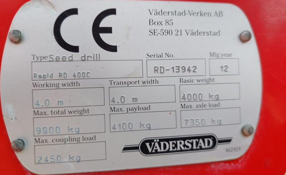 Seed drill Väderstad Rapid 400C Super XL m Biodrill: picture 15