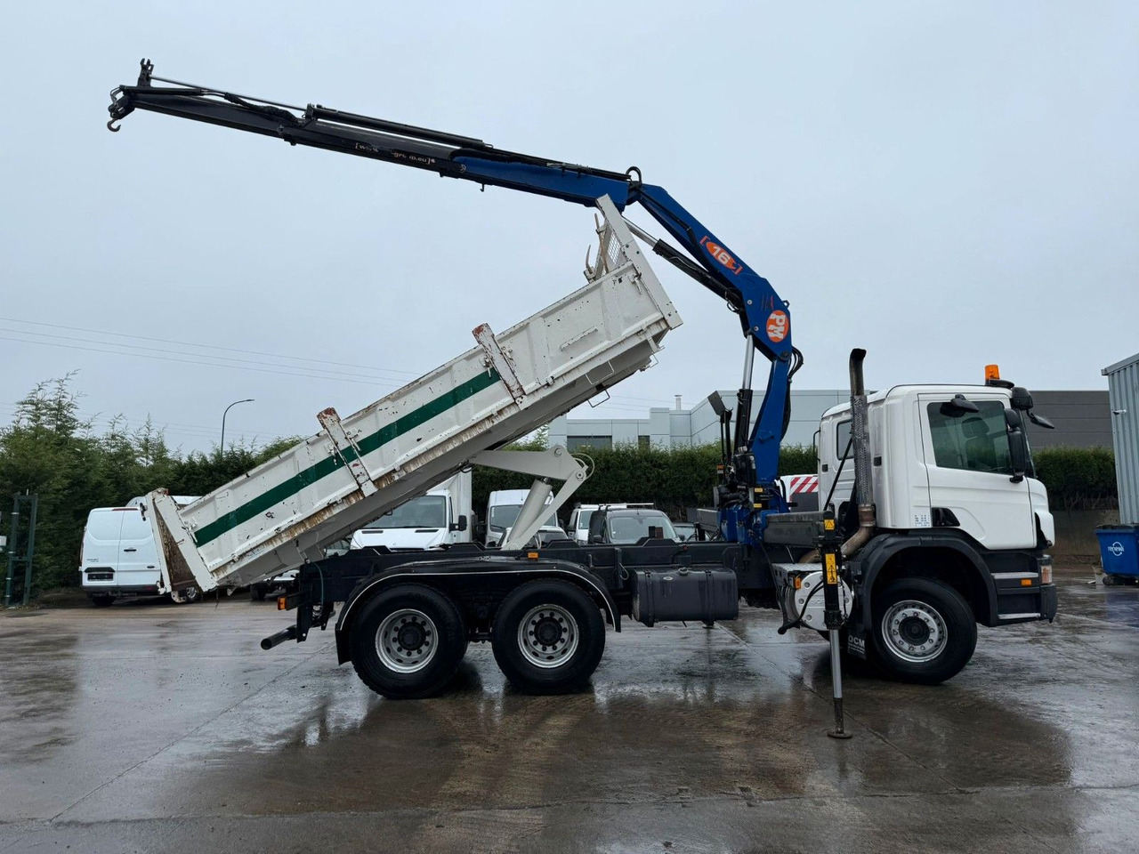Scania PRT 380. 6x4. Kipper + Kran PM 16 Funk. Klima. - Tipper, Crane truck: picture 1 Scania PRT 380. 6x4. Kipper + Kran PM 16 Funk. Klima. - Tipper, Crane truck: picture 1
