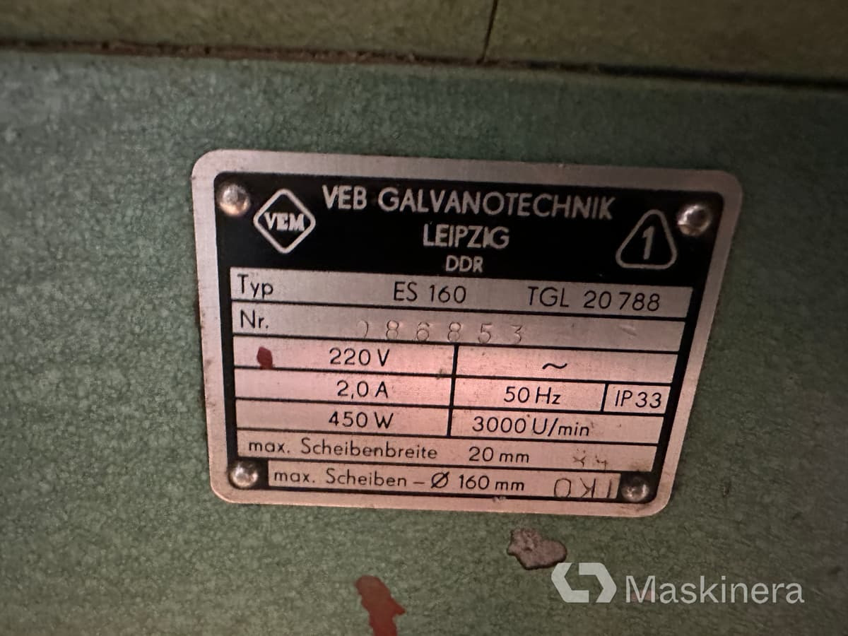VEM ES 160 Bänkslipmaskin VEM ES 160 - Machine tool: picture 4 VEM ES 160 Bänkslipmaskin VEM ES 160 - Machine tool: picture 4