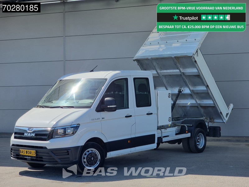 MAN TGE 5.120 Kipper met Kist Dubbel Cabine Dubbellucht 3,5t Trekhaak Navi Airco Cruise Camera Tipper Benne Kieper m3 Airco Dubbel cabine Trek - Tipper van: picture 1 MAN TGE 5.120 Kipper met Kist Dubbel Cabine Dubbellucht 3,5t Trekhaak Navi Airco Cruise Camera Tipper Benne Kieper m3 Airco Dubbel cabine Trek - Tipper van: picture 1