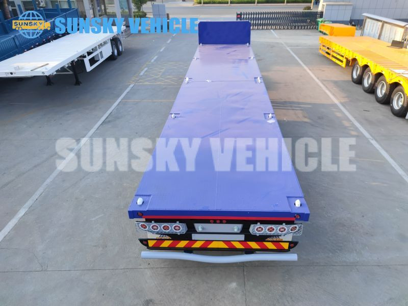 New Dropside/ Flatbed semi-trailer for transportation of containers SUNSKY 3-axle Flat Deck Trailer: picture 10
