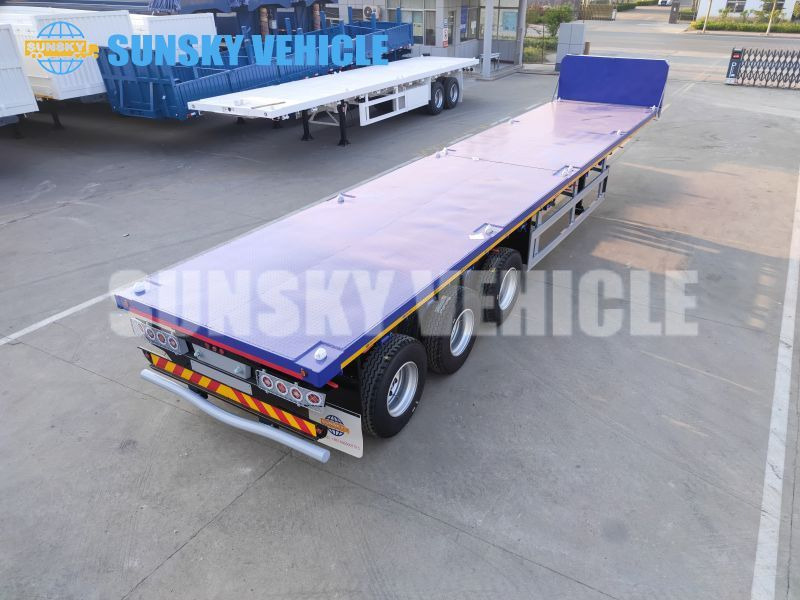New Dropside/ Flatbed semi-trailer for transportation of containers SUNSKY 3-axle Flat Deck Trailer: picture 11
