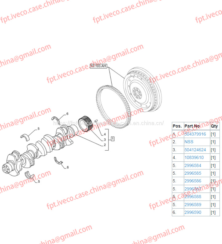 FPT IVECO CASE Cursor9 F2CFE614A*B041/F2CGE614F*V004 5802431166 Crankshaft tile Repair Kit (green)2996585/2996587 - Crankshaft for Truck: picture 1 FPT IVECO CASE Cursor9 F2CFE614A*B041/F2CGE614F*V004 5802431166 Crankshaft tile Repair Kit (green)2996585/2996587 - Crankshaft for Truck: picture 1