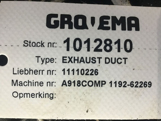 Liebherr Exhaust Duct - Exhaust pipe: picture 4 Liebherr Exhaust Duct - Exhaust pipe: picture 4