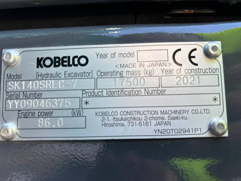 Kobelco !! SOLD !! SK140SRLC-7 - Crawler excavator: picture 5 Kobelco !! SOLD !! SK140SRLC-7 - Crawler excavator: picture 5