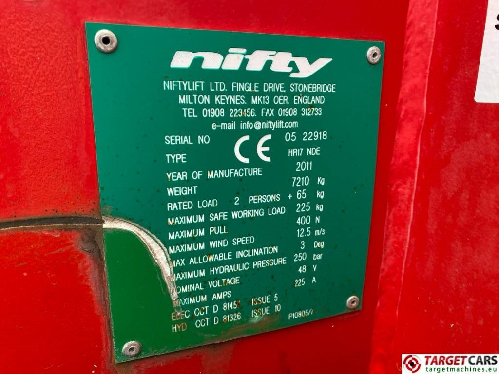 Articulated boom Niftylift HR17NDE HyBrid Articulated Boom Work Lift 1700cm: picture 10 Articulated boom Niftylift HR17NDE HyBrid Articulated Boom Work Lift 1700cm: picture 10