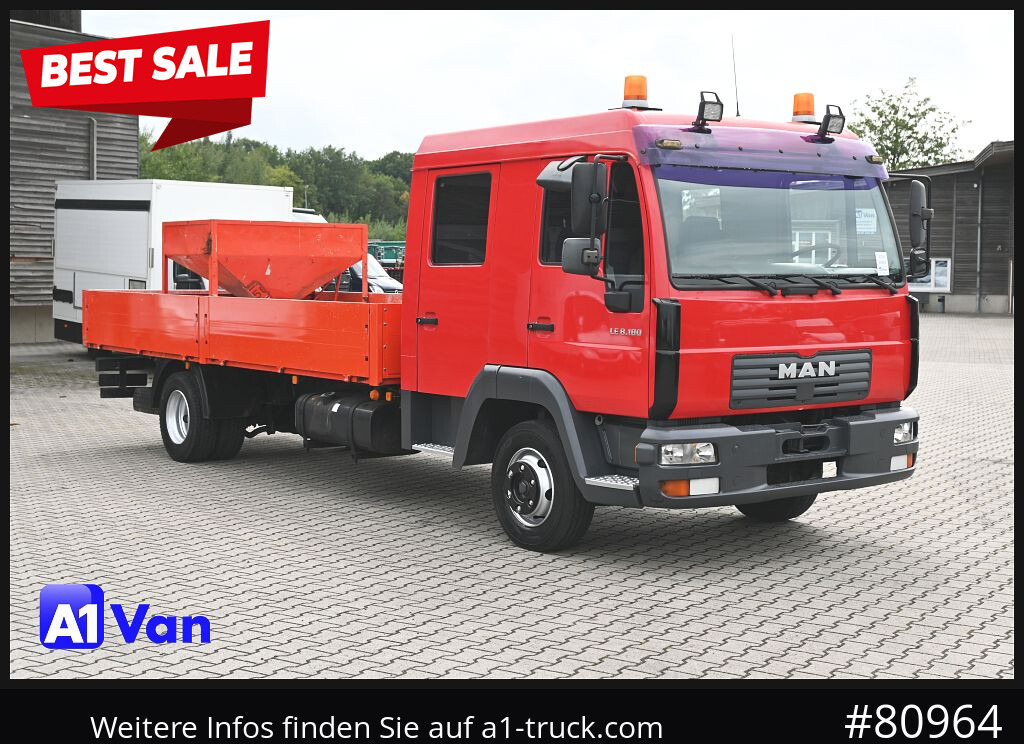 MAN MAN LE 8.180 Pritsche Doka, Automatik, AHK, 6-Sitzer - Open body delivery van, Combi van: picture 1 MAN MAN LE 8.180 Pritsche Doka, Automatik, AHK, 6-Sitzer - Open body delivery van, Combi van: picture 1