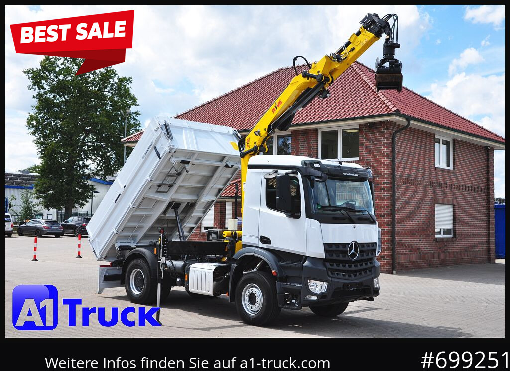 MERCEDES-BENZ Arocs 1840, Kipper + Kran,Funk Navi, - Crane truck, Tipper: picture 1 MERCEDES-BENZ Arocs 1840, Kipper + Kran,Funk Navi, - Crane truck, Tipper: picture 1